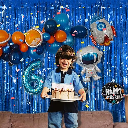 Miniatura 9 de Cortina de oropel para fiesta, telón de fondo plateado para fiesta de cumpleaños, 5 paquetes de cortinas de flecos de papel de aluminio con