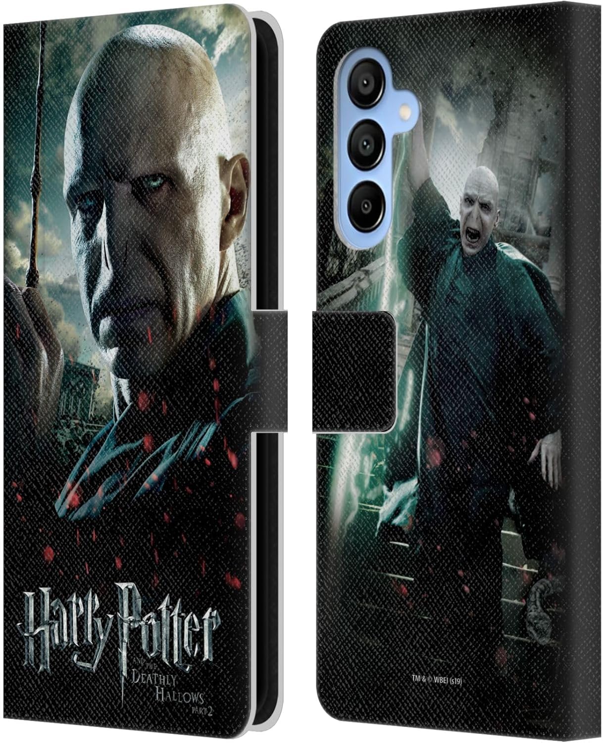 Head Case Designs Officially Licensed Harry Potter Voldemort Deathly Hallows VIII Leather Wallet Case Compatible with Samsung Galaxy A16 5G