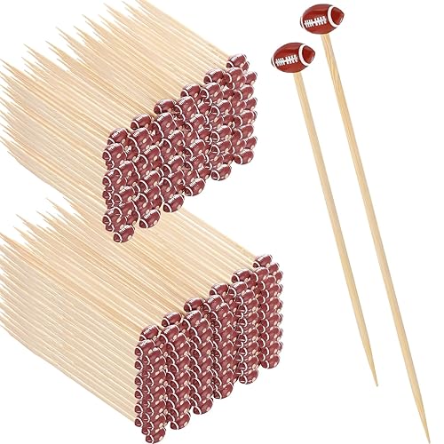 Bokon 300 Pcs Football Cocktail Picks 4 Inch 6 Inch