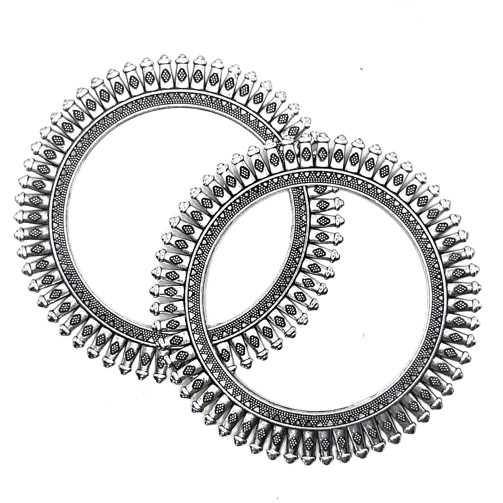 Privaanshi German Silver Oxidised Bangles Kada Bangri Set For Women and Girls, bangles/ 2pc (B0CJ9G7THJ) Amazon Price History, Amazon Price Tracker