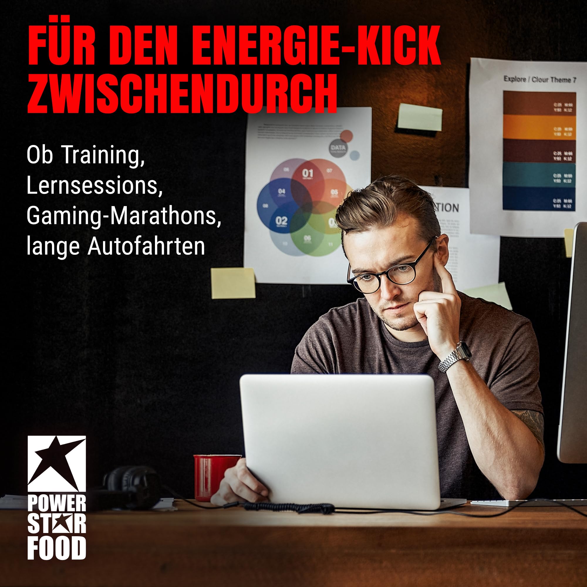 Powerstar COFFEE SHOT | 12 Energy Shots à 60ml | 160mg Koffein pro Shot | Mit Taurin, Guarana & Niacin | Deutsche Herstellung | Vegan & Hochdosiert | Für Fitness, Ausdauer, Lernen & Arbeiten