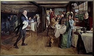 EAGBJTPTM Famous Print Artwork Poster Wall Decor Breakfast At the Inn Painting by Cecil Charles Windsor Aldin Posters And Prints for Home Decor 60x90cm