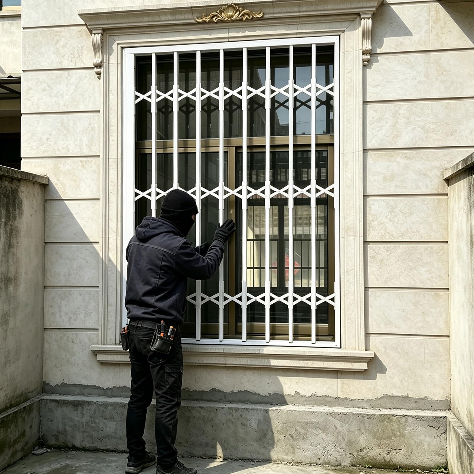 Reja de Ventana antirrobo Barra De Guardias De Seguridad De Ventana Corrediza Bloqueable
