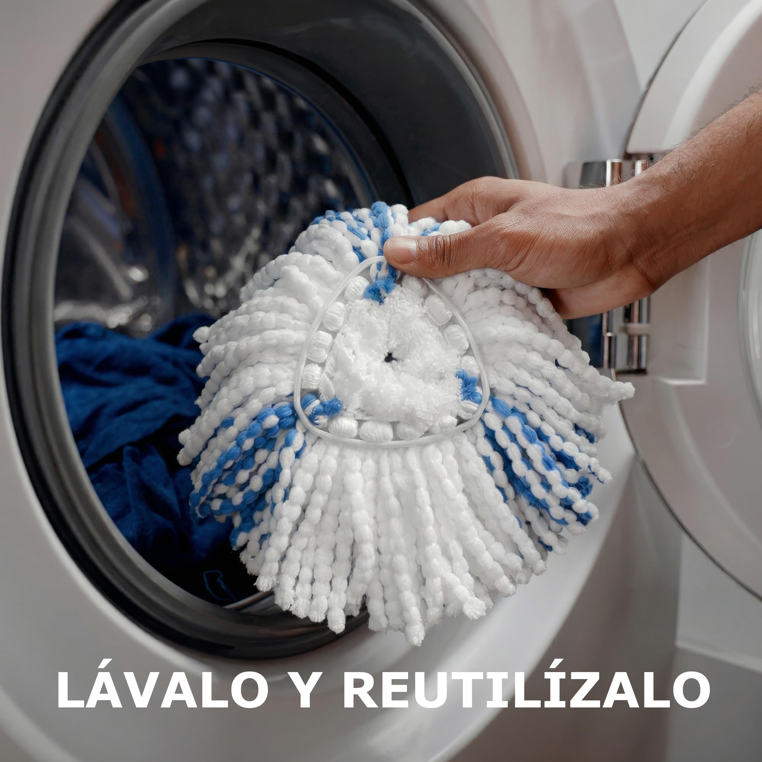 Vileda H2PrO - Sistema de fregona giratoria Vileda H2PrO | Separación de Agua de Doble Compartimento | Escurrido sin Esfuerzo | Limpieza con Microfibra | Sin Usar Las Manos | Diseño ergonómico