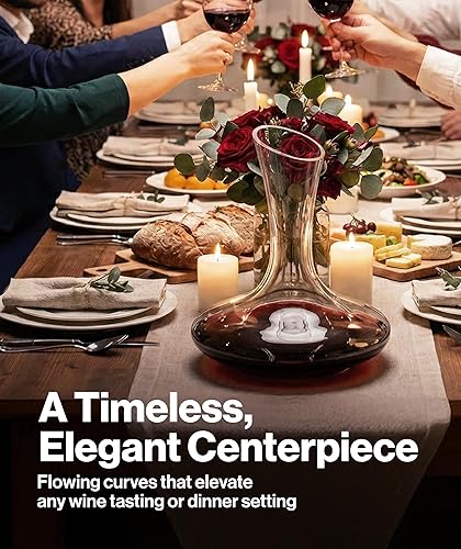 Miniatura 7 de Le Chateau Large Elegant Crystal Wine Decanter with Aerator – 750ml Glass Decanter – Hand-Blown Lead-Free Clear Glass Carafe with Aerator – Hand