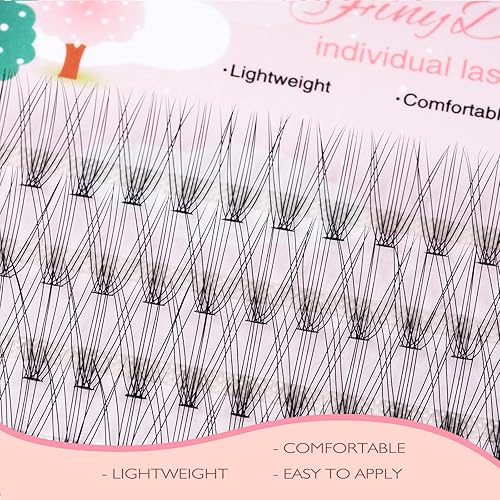 Miniatura 9 de Extensiones de pestañas individuales en racimo 10D, 240 unidades, pestañas naturales en racimo de 0.394-0.551 in, longitud mixta, rizo C, 0.003 in