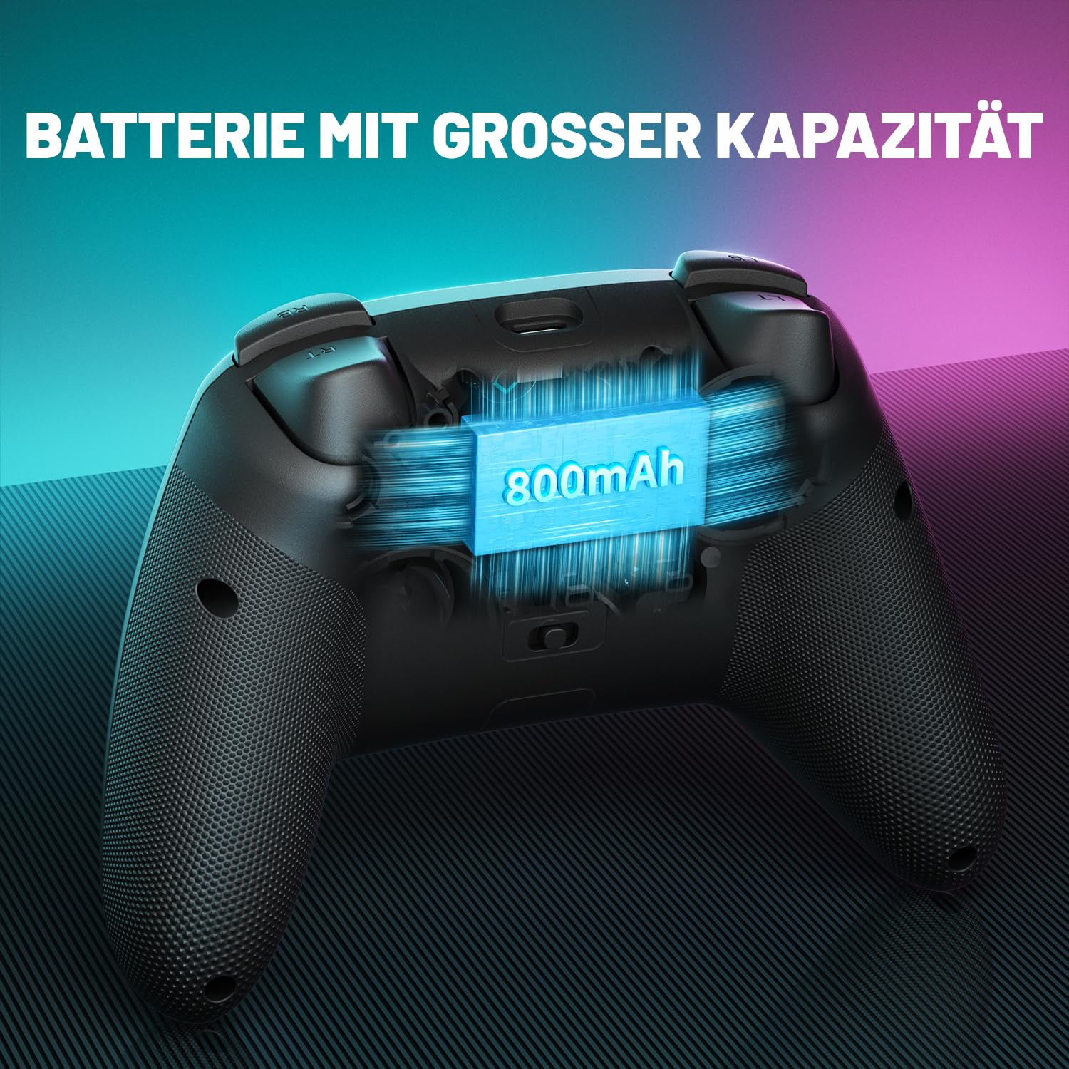 ECHTPower PC Wireless Controller, 1000Hz Gaming Gampad mit RGB/Hall-Joystick/Turbo/Vibration/800mAh Wiederaufladbare Batterie, Wireless-Controller für PC/Switch 2/Switch/Steam Deck/Android/iOS/TV