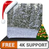 無料の大雪HD-HDR 4Kテレビ、8Kテレビの美しい景色で部屋を飾り、壁紙、クリスマス休暇の装飾、調停と平和のテーマ