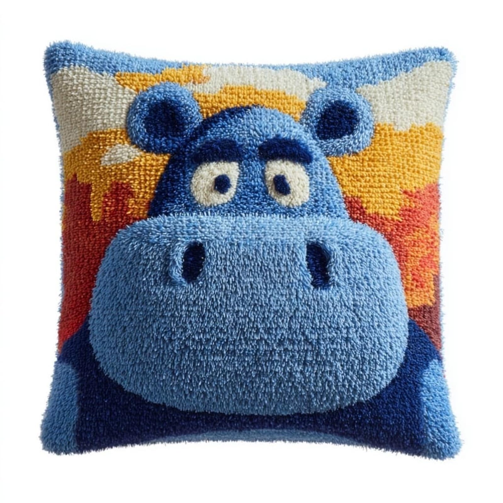 AxiangziK Latch Hook Kits for Adults Beginners 17x17in,Cute Hippo