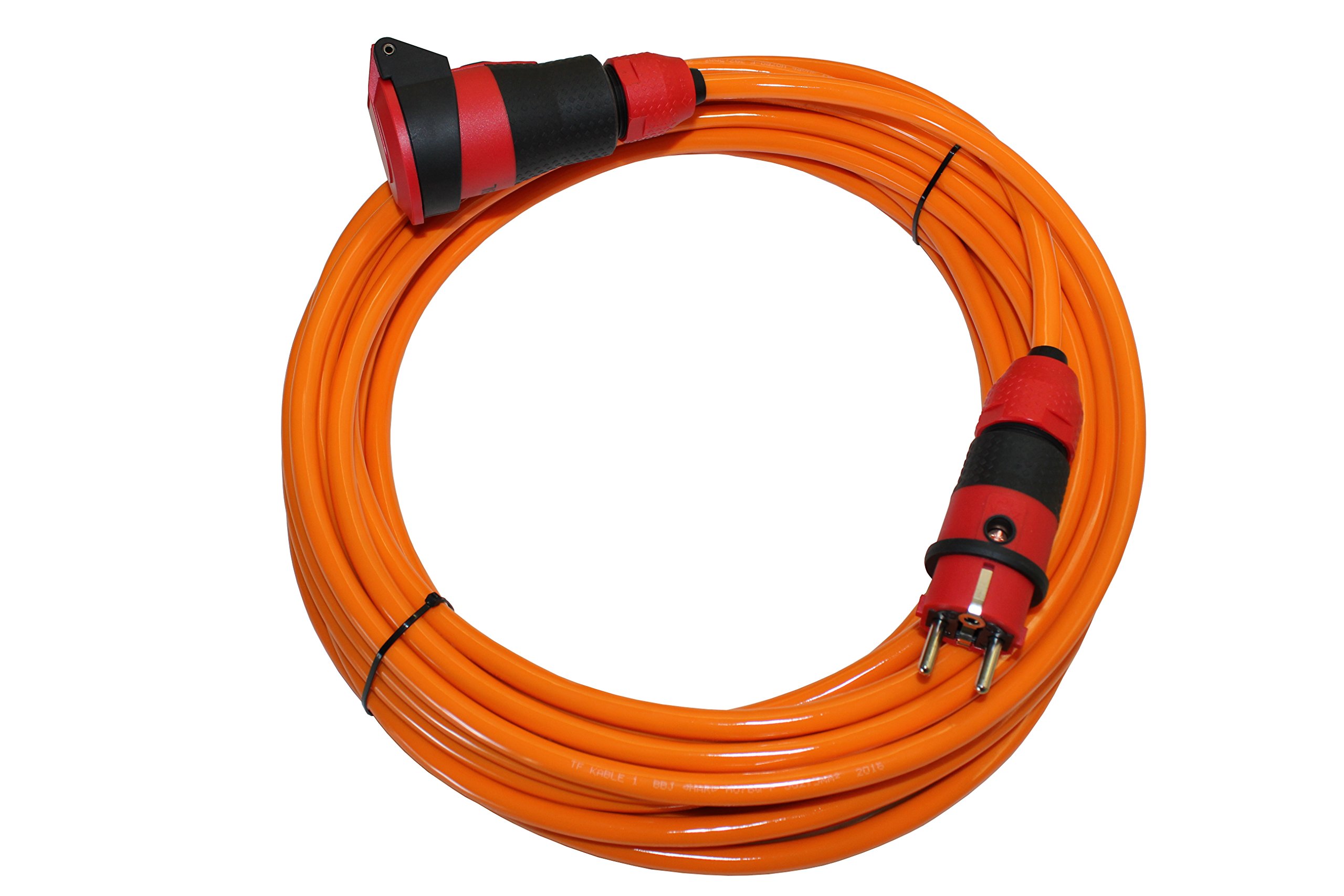 Verlängerungskabel Stromkabel Schuko-Ultra Pro Elektrokabel Schutzkontakt mit Powerlight H07BQ-F 3X2,5mm² Polyurethanleitung Vollpur-Premium Außenbereich 5m