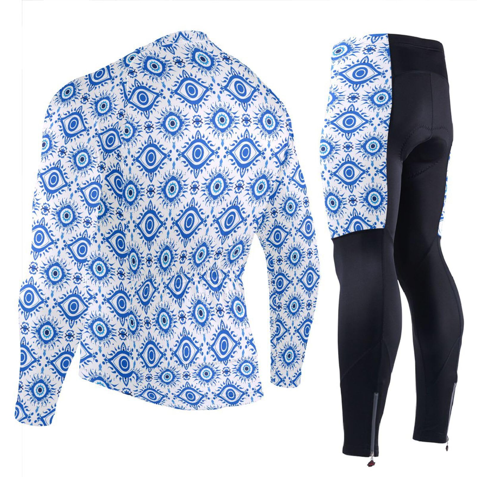 Winter-Radtrikot mit Taschen, Windbreaker, Mountainbike-Trikot, Herren, 3D-gepolstert