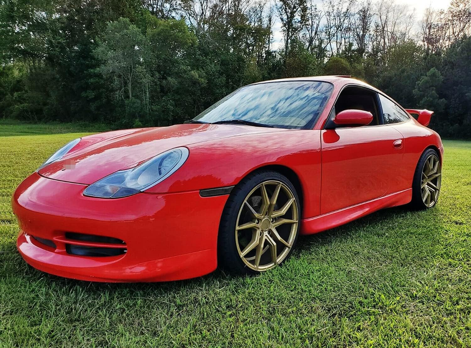iJDMTOY Euro Dark Smoked Lens Amber Full LED Sequential Blink Front Side Marker Light Kit Compatible With Porsche 911 Carrera 996 986, Powered by 60-SMD LED, Replace OEM Amber or Clear Sidemarker
