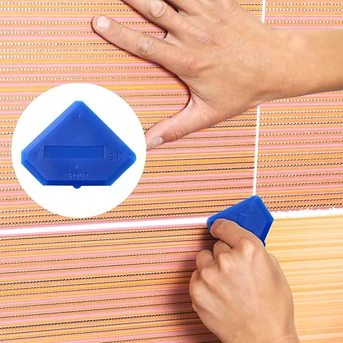 Miniatura 2 de Outus Juego de herramientas de calafateo de 2 piezas, herramienta de lechada de sellador de silicona para cocina, baño, sellado de piso (azul)