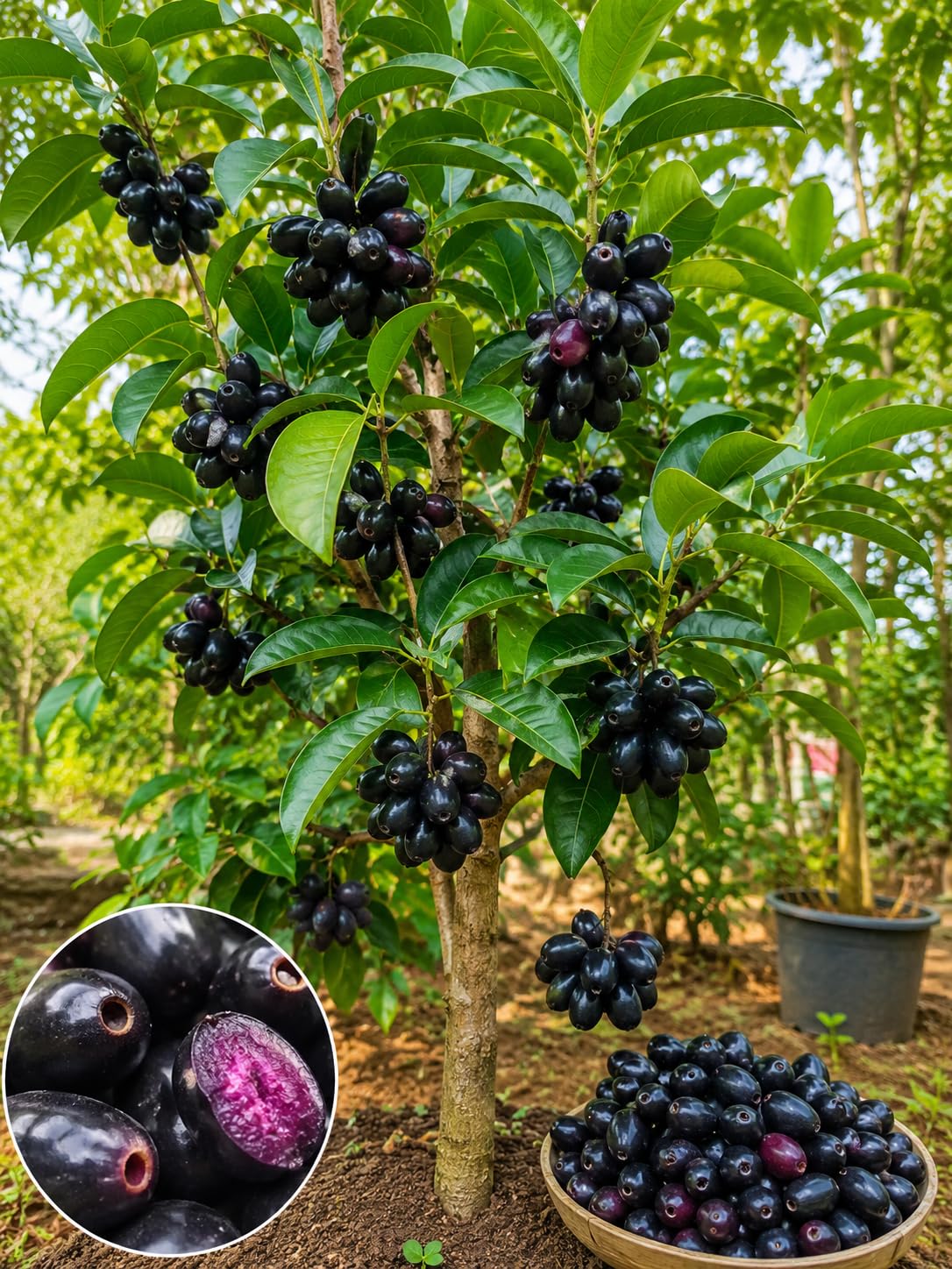 All Season Thai Black Jamun Live Plant Sapling | Grafted Indian Java Plum Fruit Tree | Early Fruiting Hybrid Variety | Big Size Sweet Fruits | Healthy Live Plant for Home Garden, Terrace & Outdoor-image-34