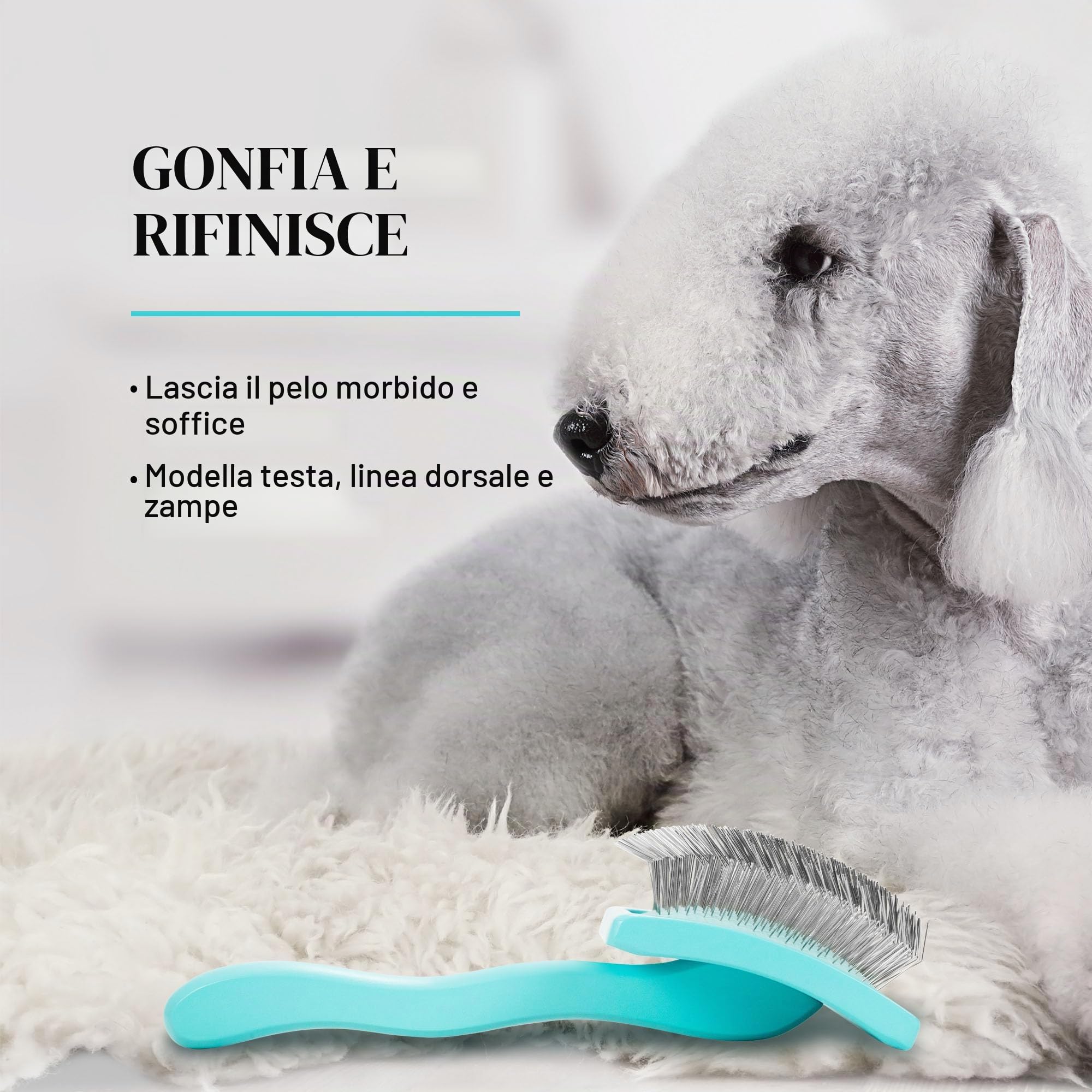 Chris Christensen Big G - Spazzola per cani (Goldendoodles, Labradoodles, barboncini), sposo come un professionista, stile districante, risparmia tempo energia, verde acqua, grande