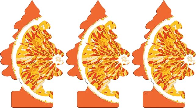 Little Trees Air Freshener Tree LTZ084 Orange Juice Fragrance For Car Home Boat Caravan - Triple Pack