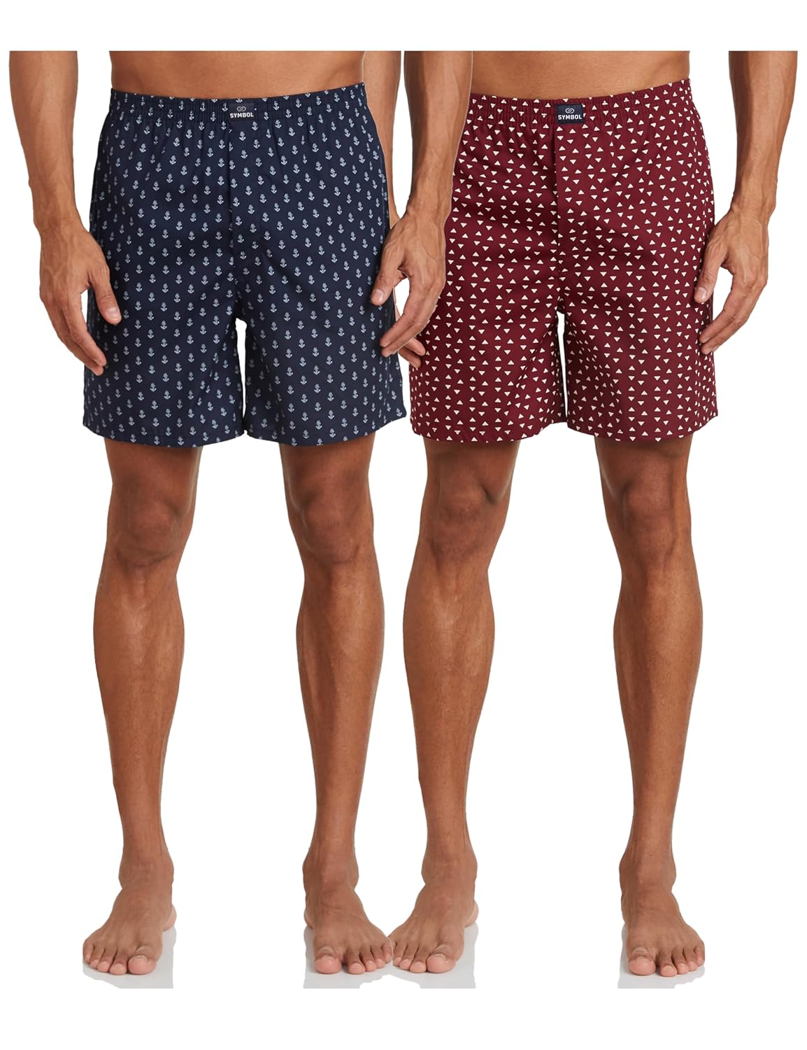 Amazon Brand – Symbol Men’s Cotton Printed Boxer Shorts (Combo Pack of 2) Casual | Underwear | Half Pants | Short Pant – Regular Fit with Back Pocket