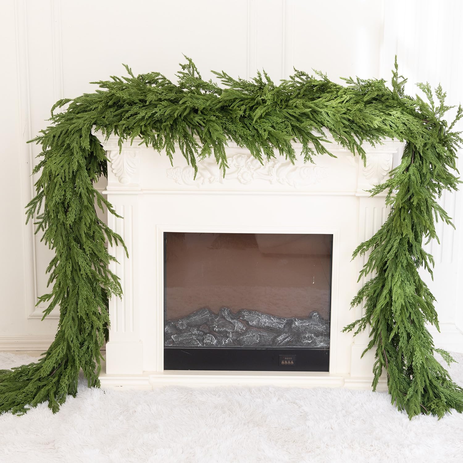 アルカディアGARLAND 9ft Handmade Christmas Garland,Artificial Norfolk Pine Needles