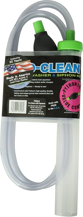 Python Pro-Clean Aquarium Gravel Washer/Siphon Kit, Large with Siphon Squeeze