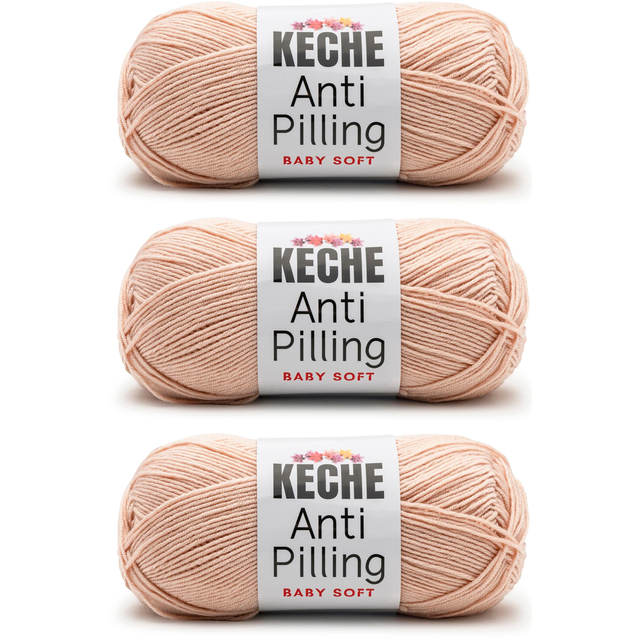 Soft DailyKnit DK Yarn, 100% Anti-Pilling Acrylic for Knitting Crocheting, Light Weight #3 (3.52 oz / 274 Yds) 1 Skein - Red — view 28