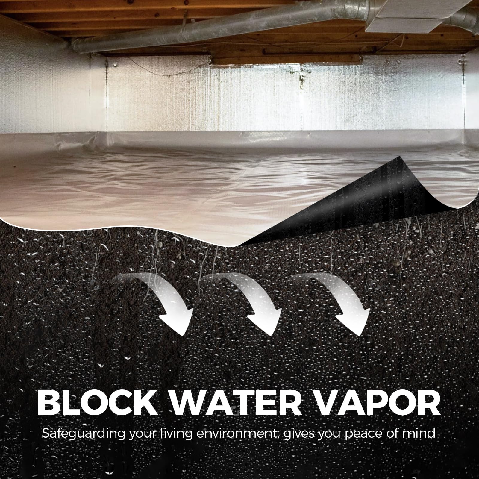 ALORAIR Vapor Barrier - Crawl Space Protection -5 ALORAIR Vapor Barrier - Crawl Space Protection -5