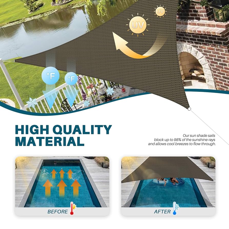 【Sol148】 Amazon.com : SUNNY GUARD Sun Shade Sail 14' X 18' Rectangle