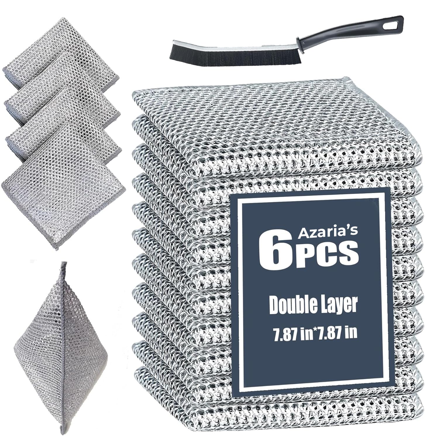 See full amazon price history chart for AZARIA 2 Layer Dish Washing Cloth, Kitchen Accessories Items Non Scratch Dish Wash Cloth Steel Scrubber for Utensils Steel Wire Dish Cloth for Kitchen Wipes for Cleaning Dish Cloth (6 PCS) AZARIA 2 Layer Dish Washing Cloth, Kitchen Accessories Items Non Scratch Dish Wash Cloth Steel Scrubber for Utensils Steel Wire Dish Cloth for Kitchen Wipes for Cleaning Dish Cloth (6 PCS) (B0D8JGY48S) Amazon Price History, Amazon Price Tracker