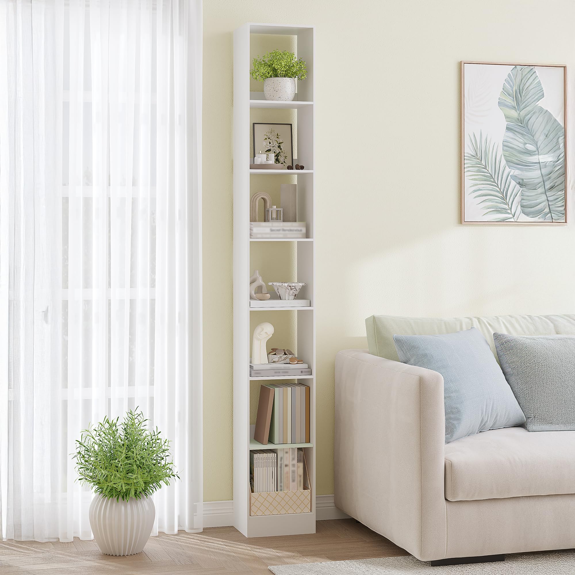 Hzuaneri Tall Narrow Bookshelf