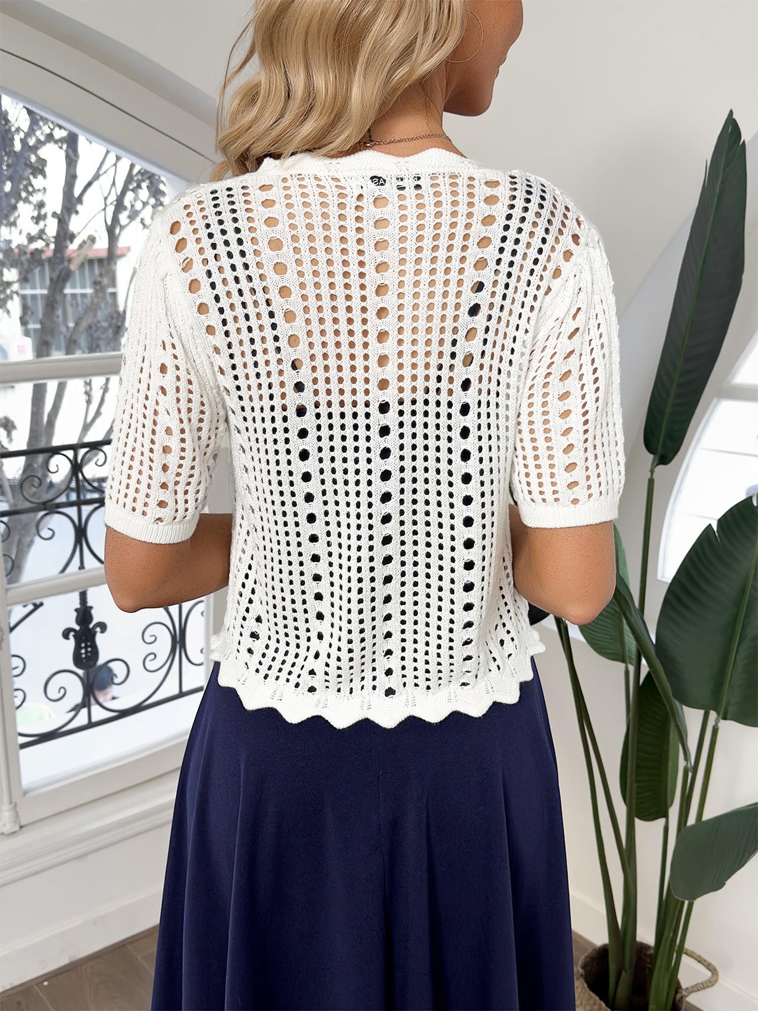 Kate Kasin Bolero-Cardigan Damen,Lässiger Sommer Leicht Cardigan,Kurzärmelig Jacket für Kleidern Tops