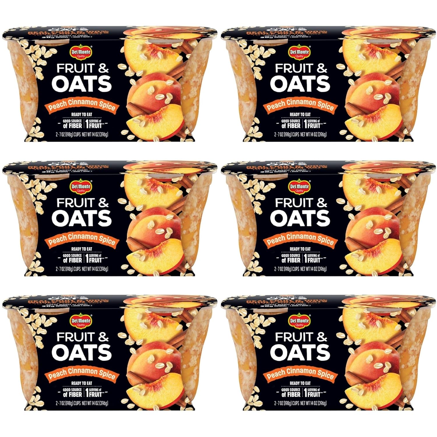 DEL MONTE FRUIT & OATS FRUIT CUP Snacks, Peach Cinnamon