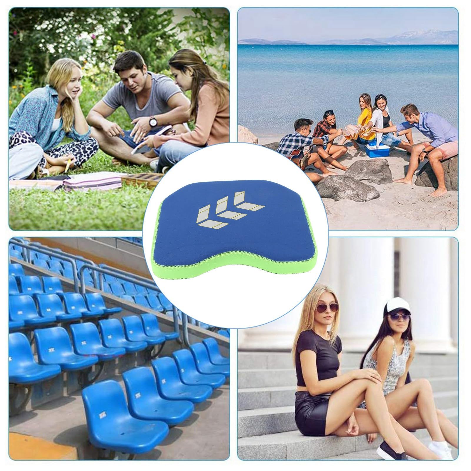 Poduszka do siedzenia łodzi rybackiej poduszka do siedzenia Pad Memory Foam ergonomiczna postawa siedziska antypoślizgowa na łódź, kajak, kanu itd. (niebieska)