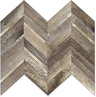 Vista 12 de STICKGOO azulejos de espiga de 10 hojas para despegar y pegar, PVC de madera sintética para salpicaderos, azulejos de pared autoadhesivos para cocina