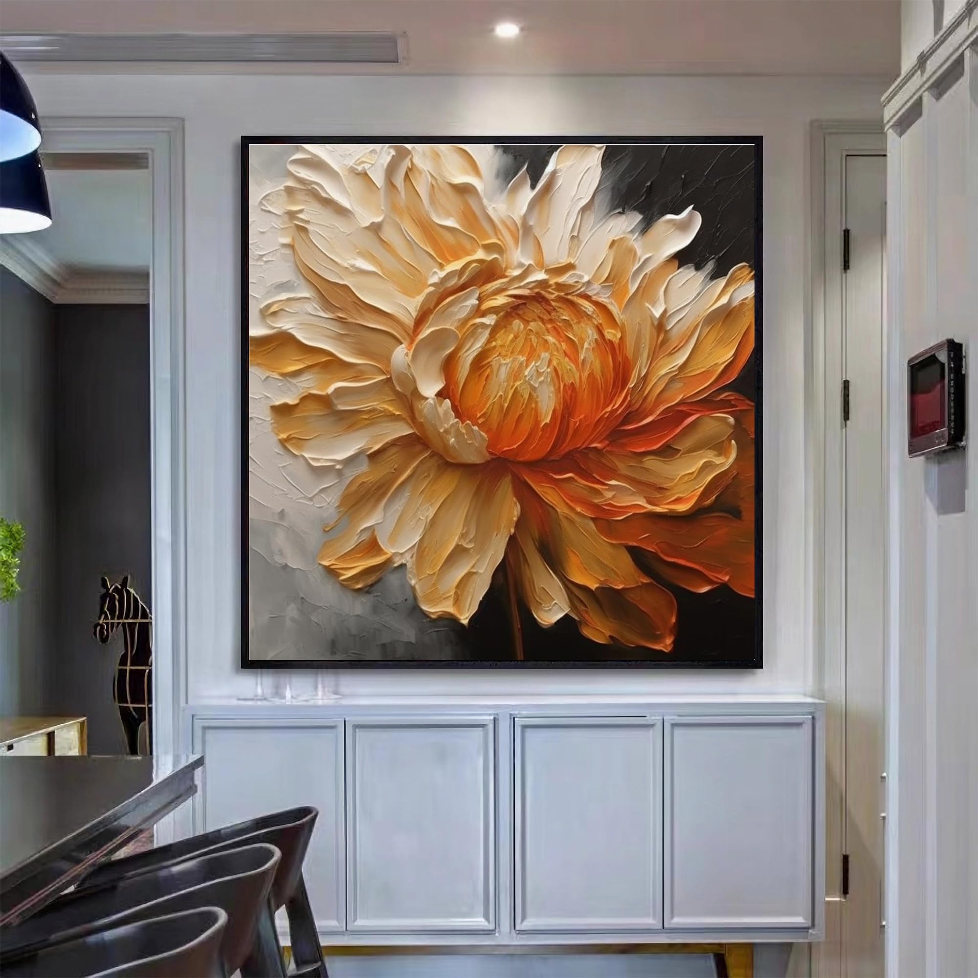 Amazon.com: ‎UYLHJKLZ 3D Orange Flower Painting on Canvas Abstract