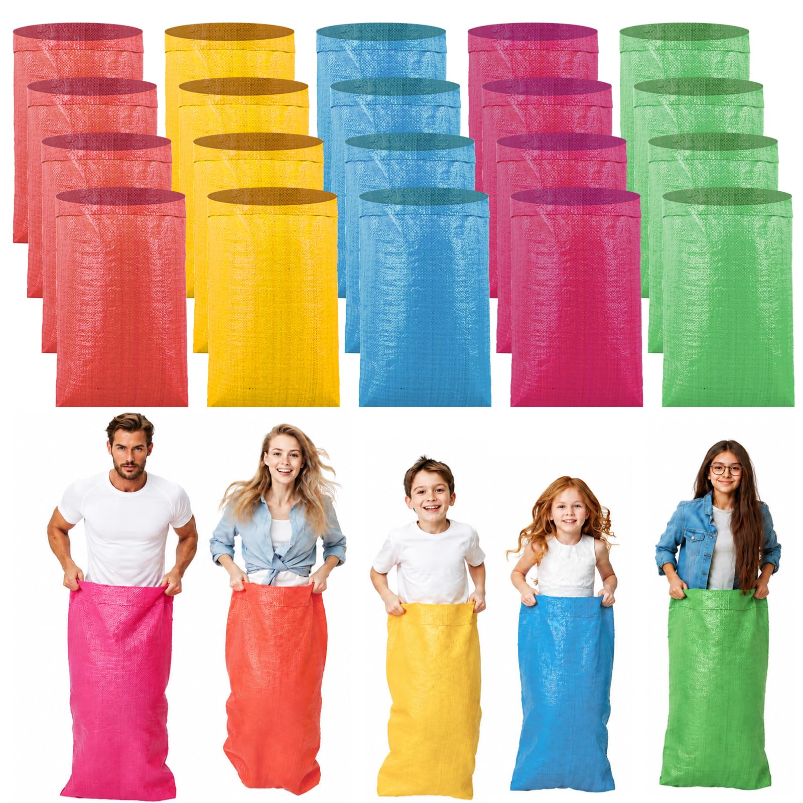 20Pcs Colorful Potato Sack Race Bags, Reusable Vegetable Produce Bags for Potato Tomato Onion Bean Corn Garlic Storage