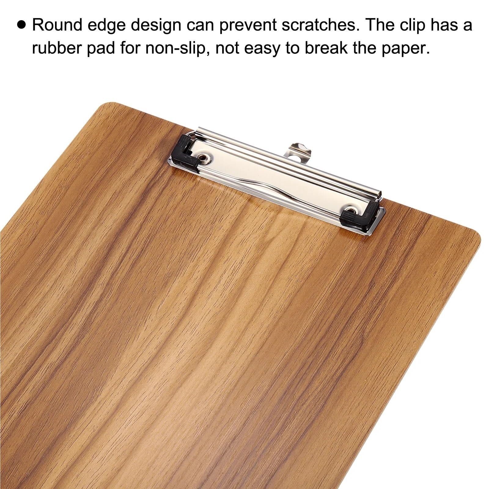 4 portablocco in faesite con clip a basso profilo, formato A4, portadocumenti in legno, materiale scolastico, cancelleria for ufficio Per l'ufficio(Beige)
