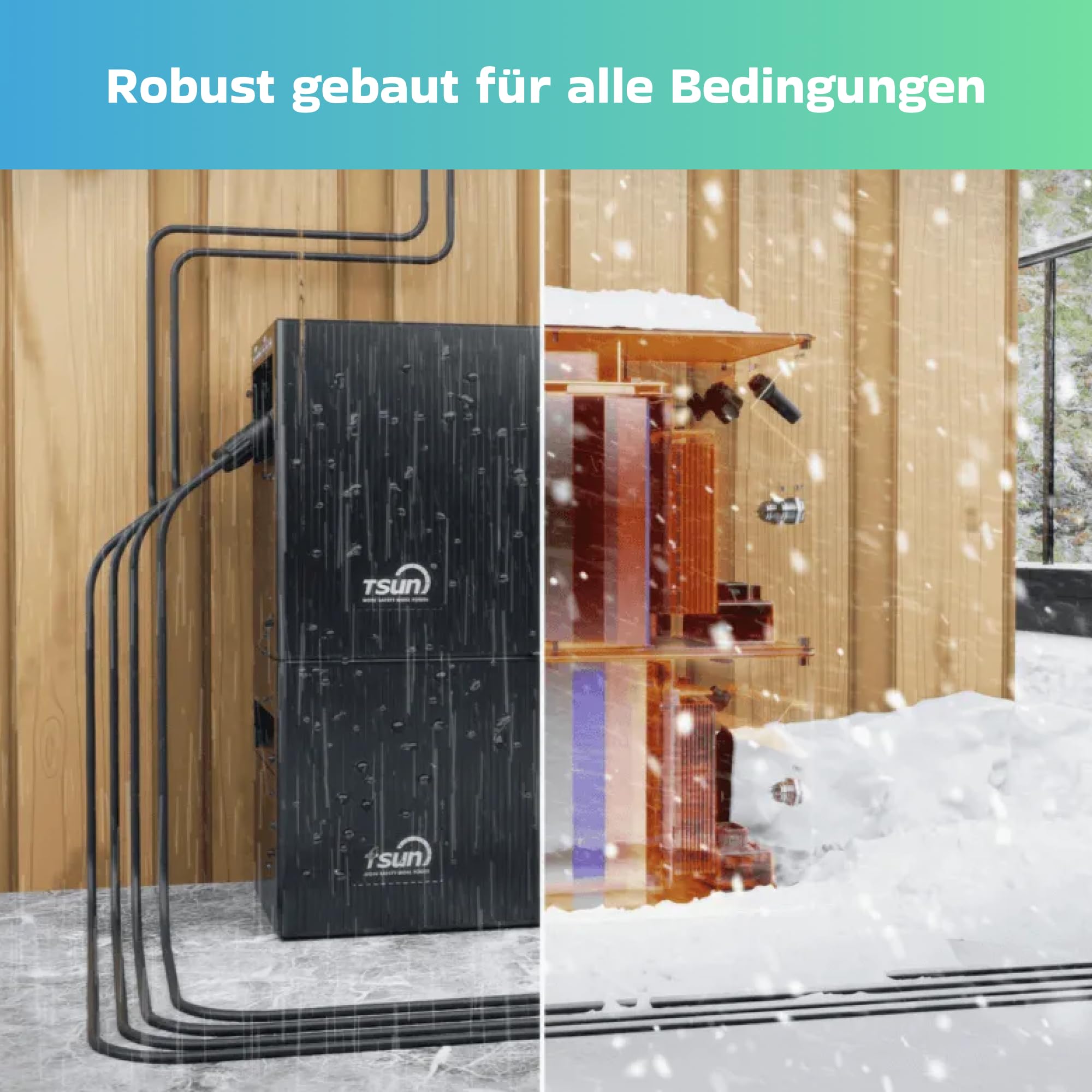 SUNNIVA® 1840W Balkonkraftwerk mit 4,02 kWh Speicher TSUN SOLARCAN TSOL-DCU2000Lite, BIFAZIAL FULLBLACK komplett Steckdose, PV Solaranlage Komplettset mit Solarspeicher, 4x 500W Glas-Glas Bifacial