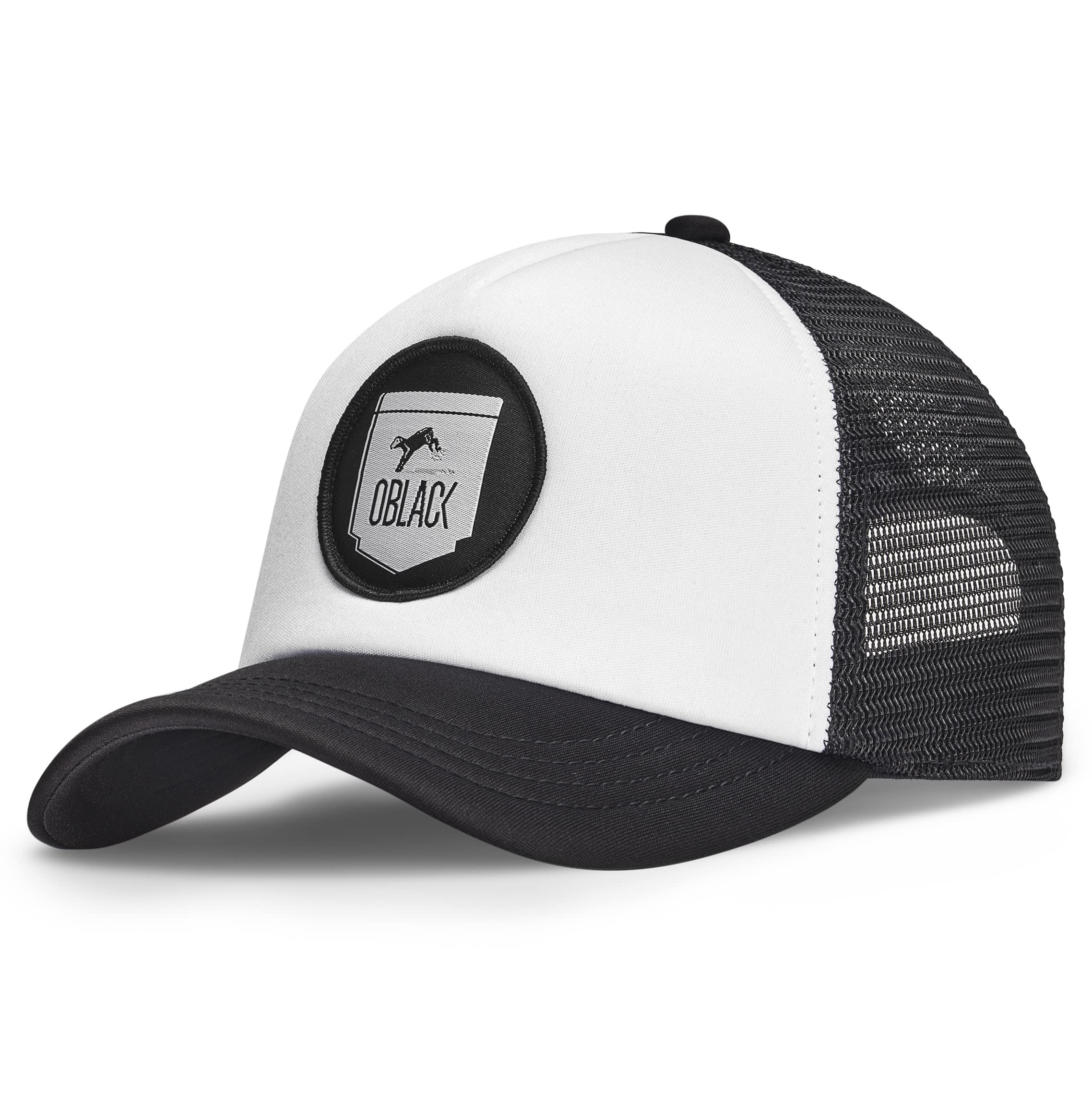 Oblack Men's Black White Baseball Caps Trucker Cap Classic Black Baseball Cap Adjustable Hats Mesh Snapback Caps For Accessories Hat - Hats & Caps