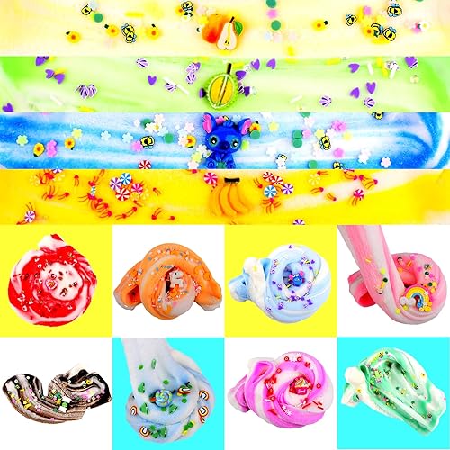 Miniatura 2 de Paquete de 12 kits de limo de nube, con kit de slime de 12 colores y accesorios divertidos de slime, suave y antiadherente, juguetes educativos para