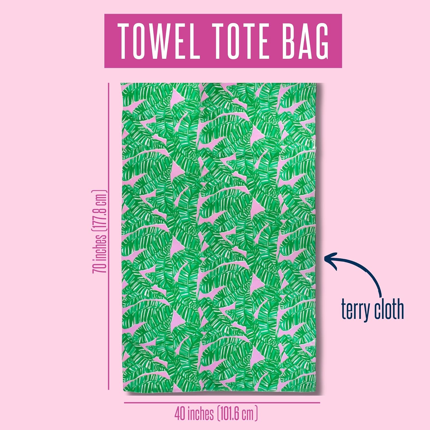 Lilly Pulitzer Towel Tote Bag, Travel Beach Towel with Terrycloth Tote Bag and Interior Pockets, 40 x 70, Let's Go Bananas - Image 8