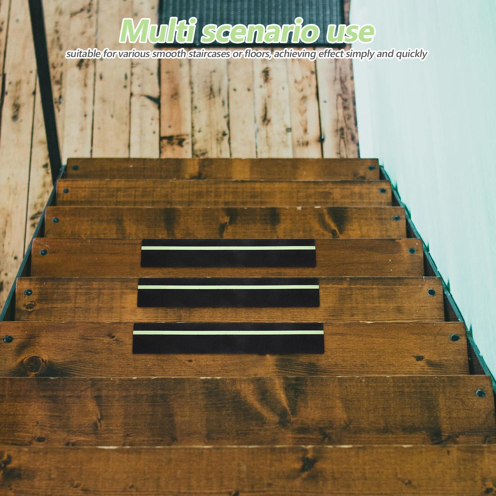 Ruban Adhésif Antidérapant pour Marches D’escalier Pet 61x10 Cm 15 Pcs