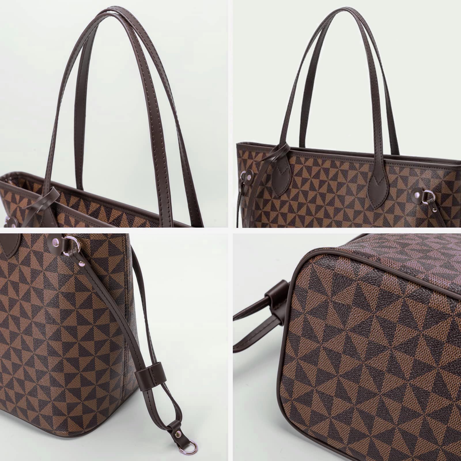 BTYAW Bolsos de mano para mujer, bolsos de moda de diseñador con asa superior, 2 unidades con cartera pequeña