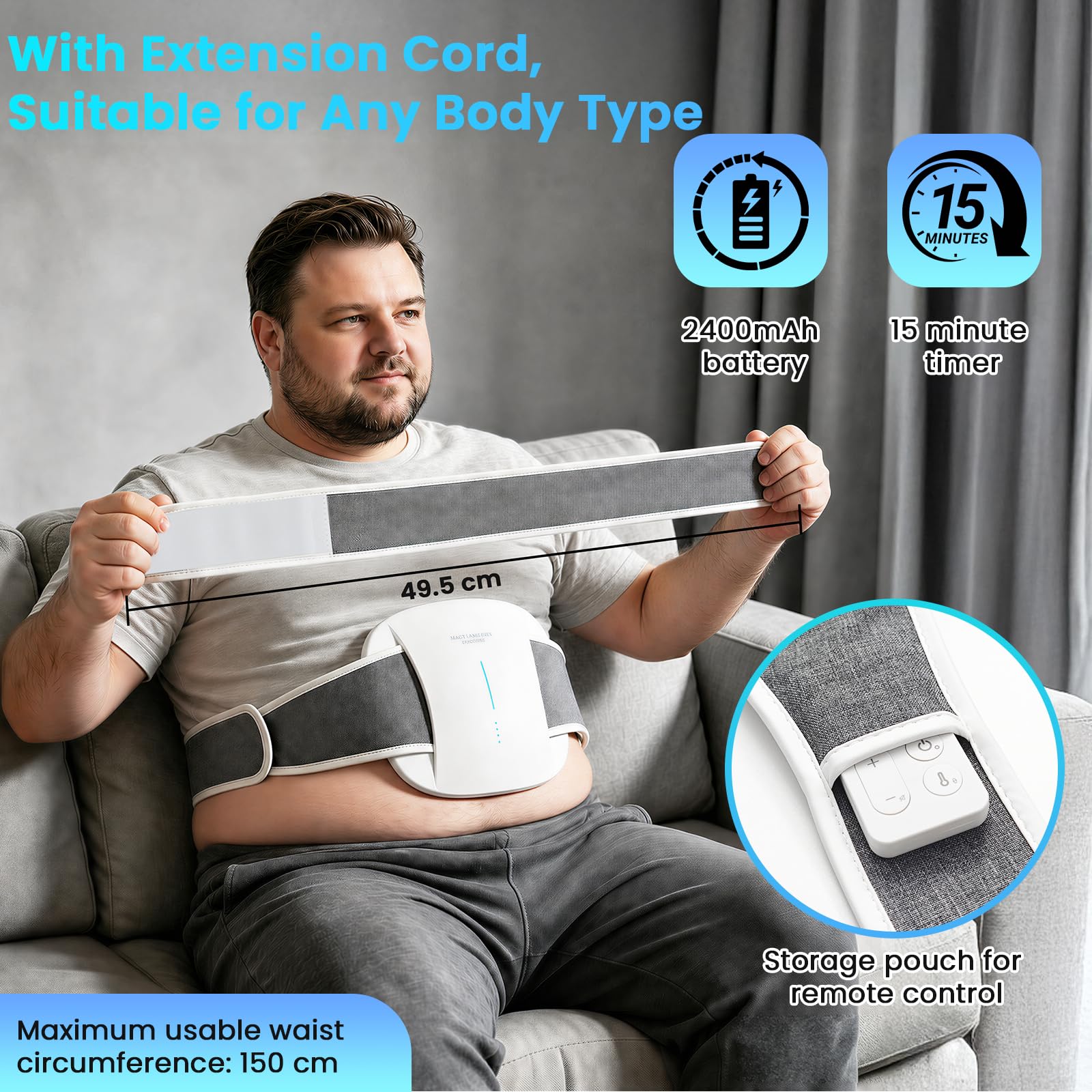 Elettrostimolatore Muscolare EMS, 3D Elettrostimolatore Addominali con 6 modalità 20 Livelli di Intensità, Stimolatore Muscolare con Riscaldamento A 3 Livelli, con Telecomando per Addominali