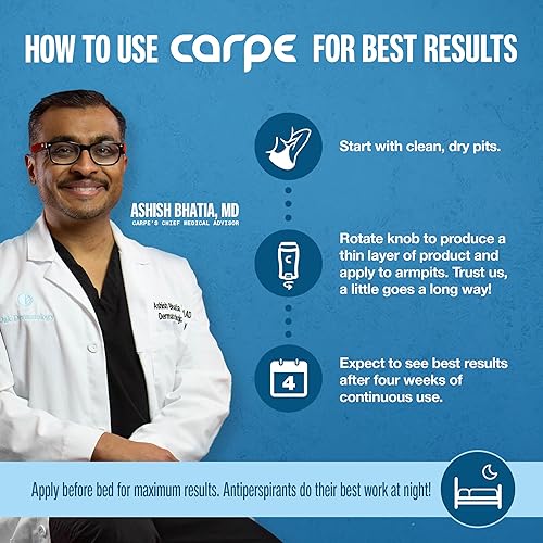 Miniatura 5 de Carpe Antitranspirante y desodorante para axilas controla la hiperhidrosis y combate la sudoración excesiva sin irritación, mantente fresco y seco