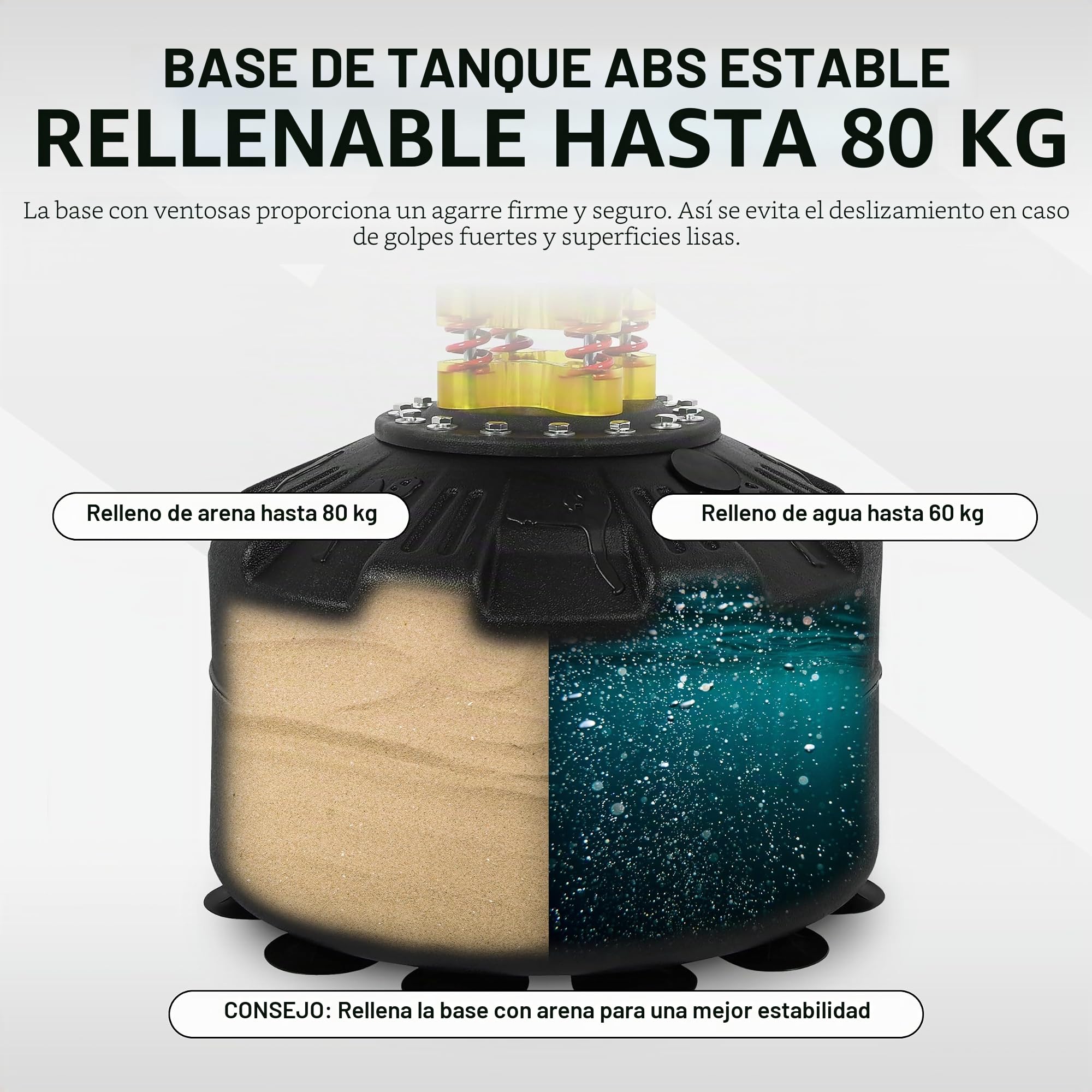 MSPORTS Saco de boxeo premium de pie con base, saco de boxeo para casa y fitness, kickboxing, artes marciales mixtas y entrenamiento de fuerza, soporte resistente y material duradero