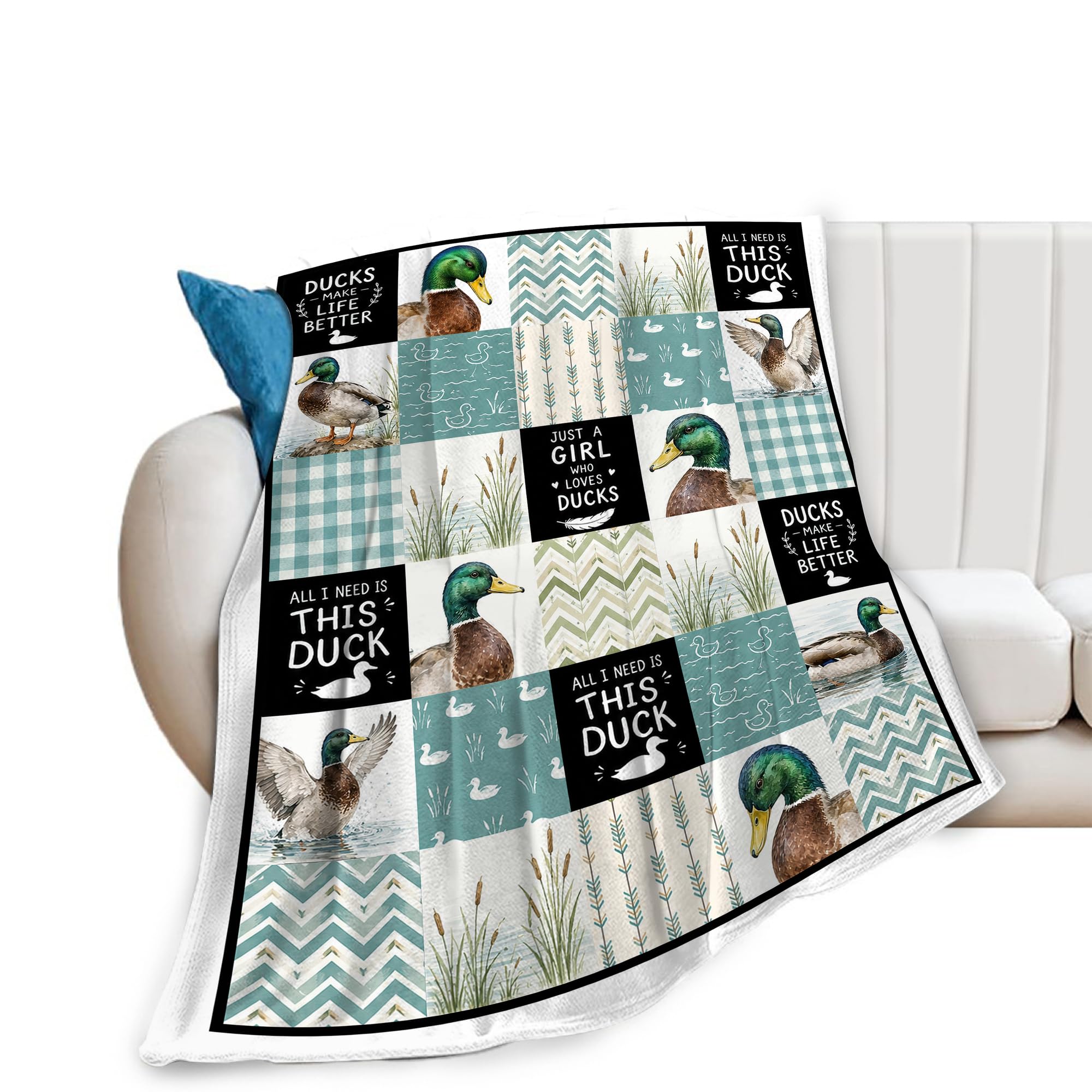 UIAMT Mallard Duck Throw Blanket Farmhouse Waterfowl Lover Gift 40"x50"