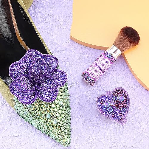 Miniatura 7 de Dowarm 2650 diamantes de imitación de cristal con parte trasera plana, 6 tamaños de 0.059 in a 0.256 in, cristales de parte trasera plana para