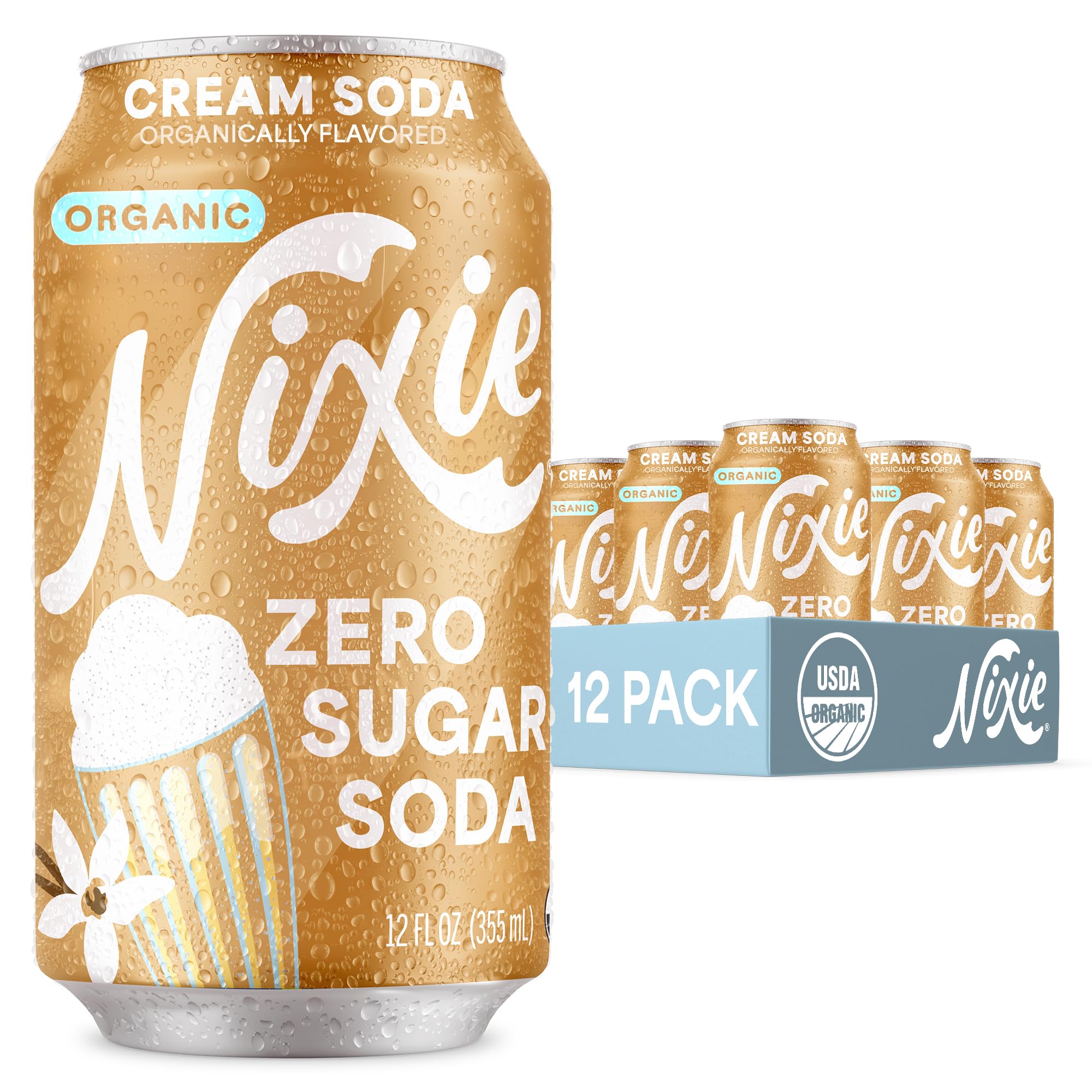 Amazon.com : Nixie Organic Zero Sugar Soda, Cream Soda, Healthy