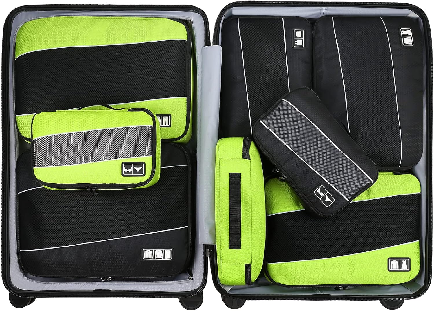 Mossio 8 Set Packing Cubes for Suitcase - Premium Quality Ultralight Travel Organizer for Carry On Luggage and Backpack