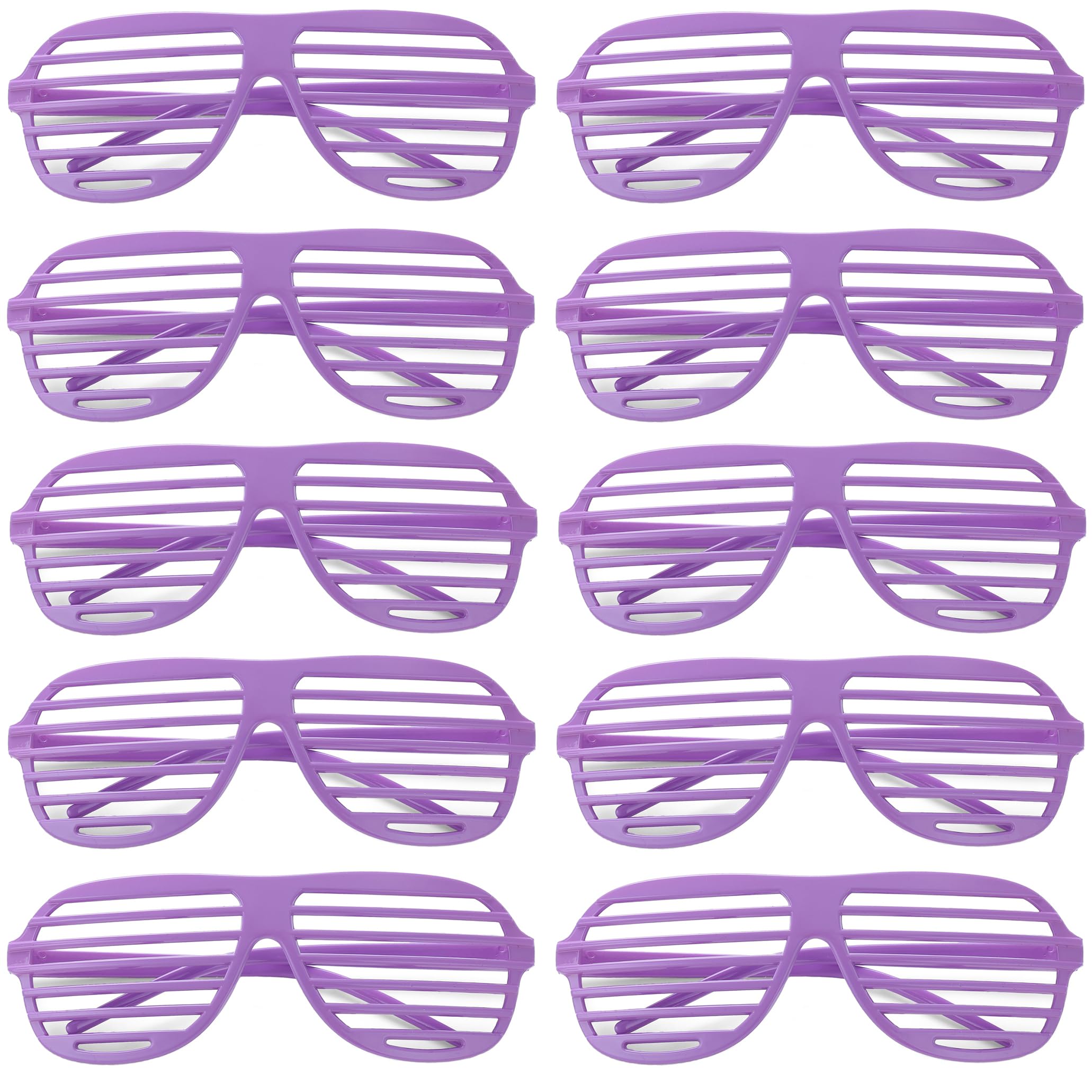 Komonee 20 x Violet Shutter Shades Fun Novelty Plastic Party Retro Fancy Dress Costume Prop Rave Club Eyewear Disco Adults 80's Sunglasses