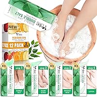 Vista 16 de Kit de Pedicura para Remojo de Pies: Sal de Burbujas, Exfoliante de Azúcar, Mascarilla de Masaje, Loción de Masaje en una Caja, Kit de Spa de 4
